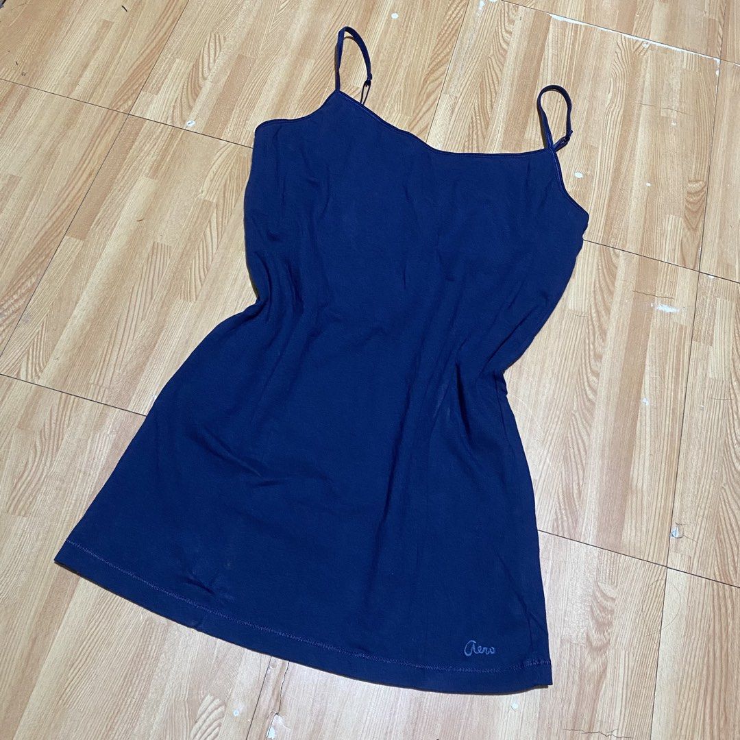 Aeropostale Top (Category: Others Tops) located in Manila. Submitted by killthismane (Listing ID 1467096496, Image 1). Description: Aéropostale navy blue “favorite cami” featuring thin adjustable straps and an embroidered “Aero” logo on the lower hem..
