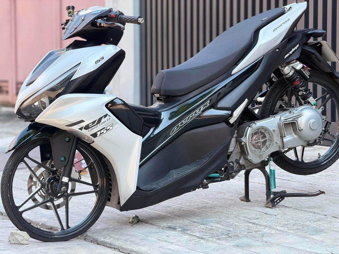 AEROX V2 (Category: Motorbikes for Sale) located in Manila. Submitted by vienny_777 (Listing ID 1467156426, Image 3). Description: For Sale !! Aerox v2 2023 model AES Biled Projector (Hybrid) Worth 25k Hypertech cnc swing arm Yss g series 275mm rear shock Brd radiator Aracer mini x PRO ecu tuned! 185cc Newly build Jvt v3 pipe Mtrt head 20/23 Jvt chromebore 63mm Adelin arc 1 break master left n right Traktion 4 pot mini radial caliper Mufac bracke