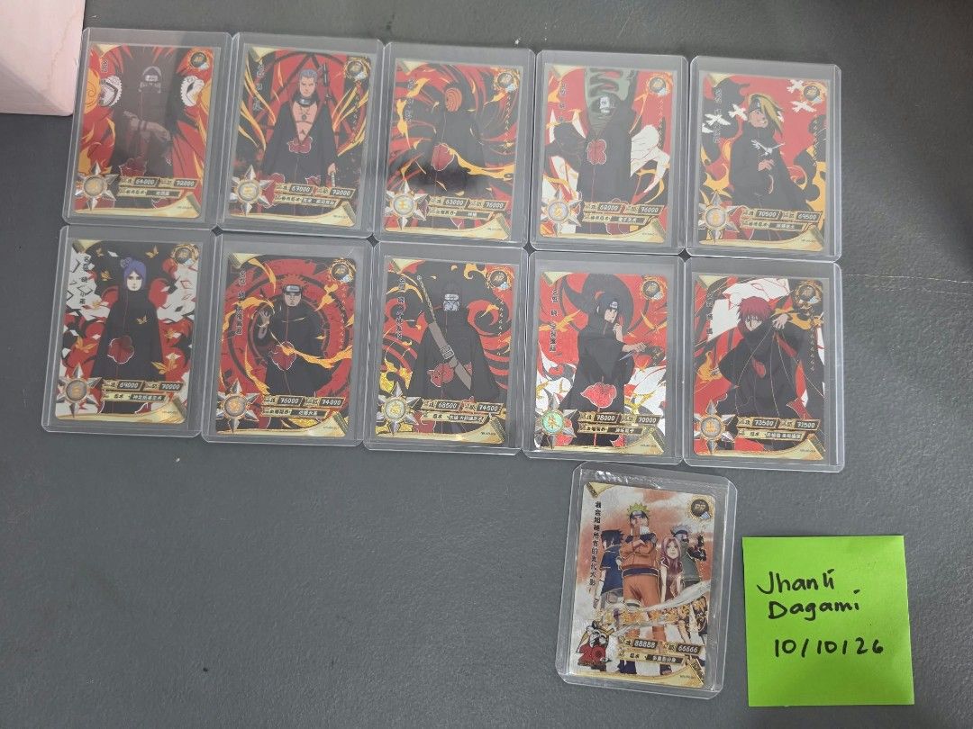 Akatsuki Team 7 20th Anniversary Promo (Category: Card Packs) located in Manila. Submitted by fyndr404.co (Listing ID 1467029424, Image 1). Description: Price check. Willing to sell din po Akatsuki sold as set (10 cards) Team 7 20th Anniversary Promo Can do meet ups: 📍 BGC 📍 SM AURA 📍 AROUND MANILA Pm / comment nalang po.