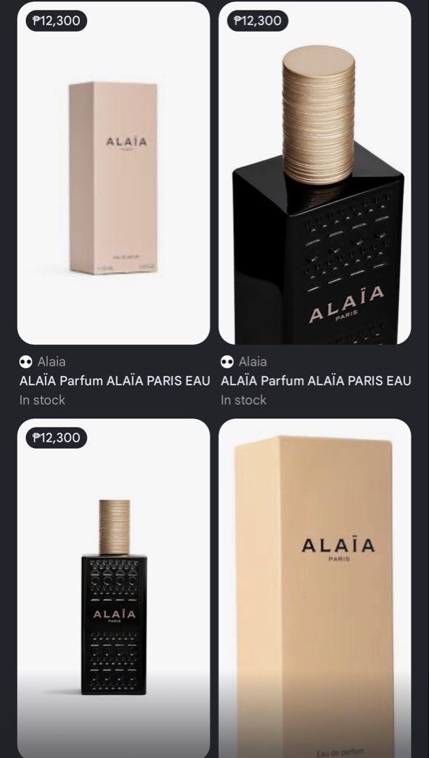 Alaïa Paris (Category: Fragrance & Deodorants) located in Bulacan. Submitted by shopwithme_23 (Listing ID 1467143314, Image 2). Description: •BNIB •EDP •100ml ₱10,950 onlyyy Retails for 12k+ .