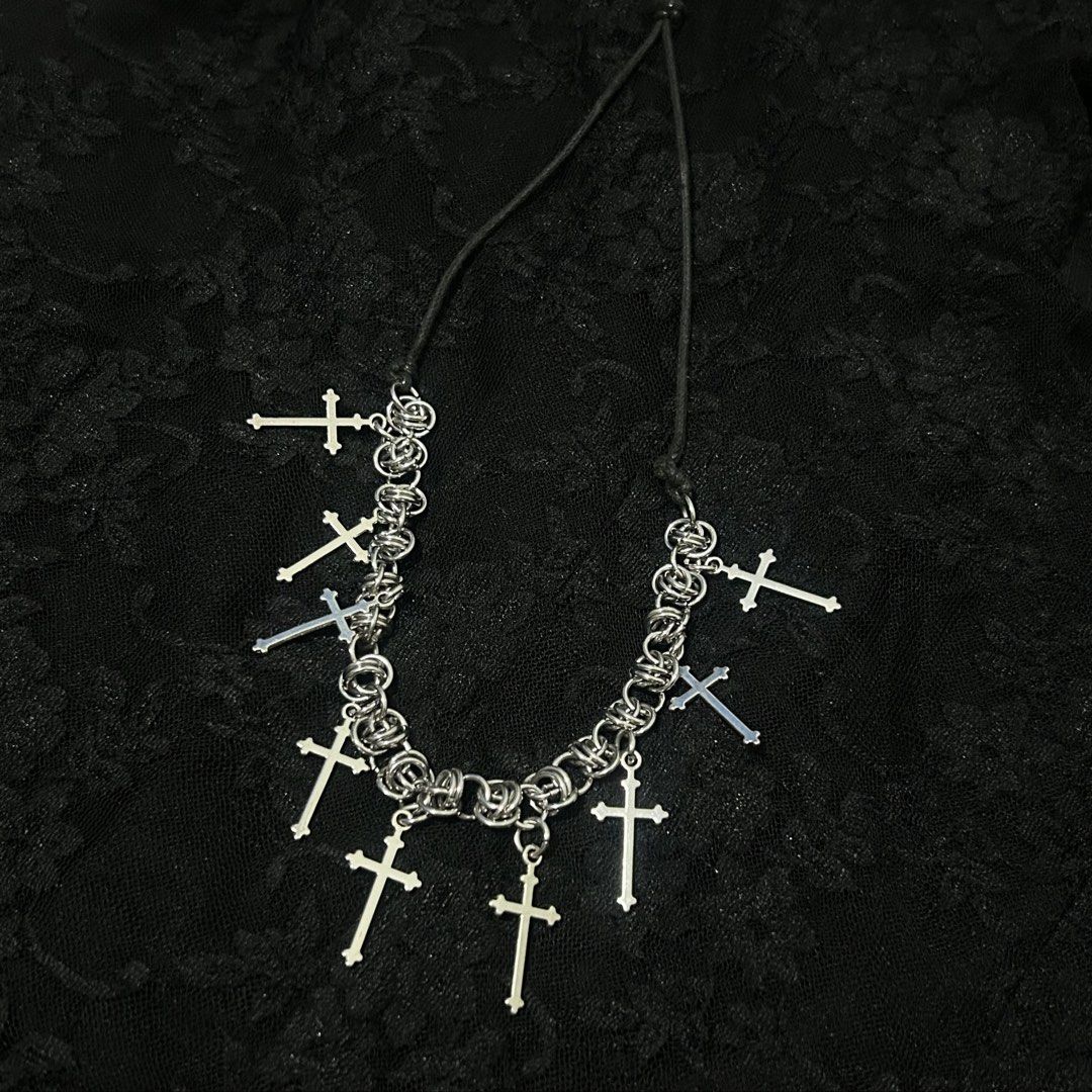alt silver cross chainmail necklace (Category: Necklaces) located in Manila. Submitted by sophialeigh (Listing ID 1467163484, Image 1). Description: - handmade - adjustable 🏷️ alt goth punk grunge y2k vkei accessories jewelry .