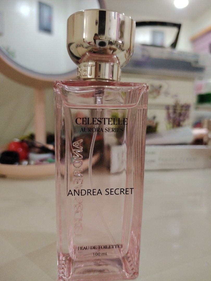 Andrea's Secret Celestelle 100ml Edt (Category: Fragrance & Deodorants) located in Muntinlupa City. Submitted by madtan (Listing ID 1467081636, Image 1). Description: 95% juice level Fresh scent.