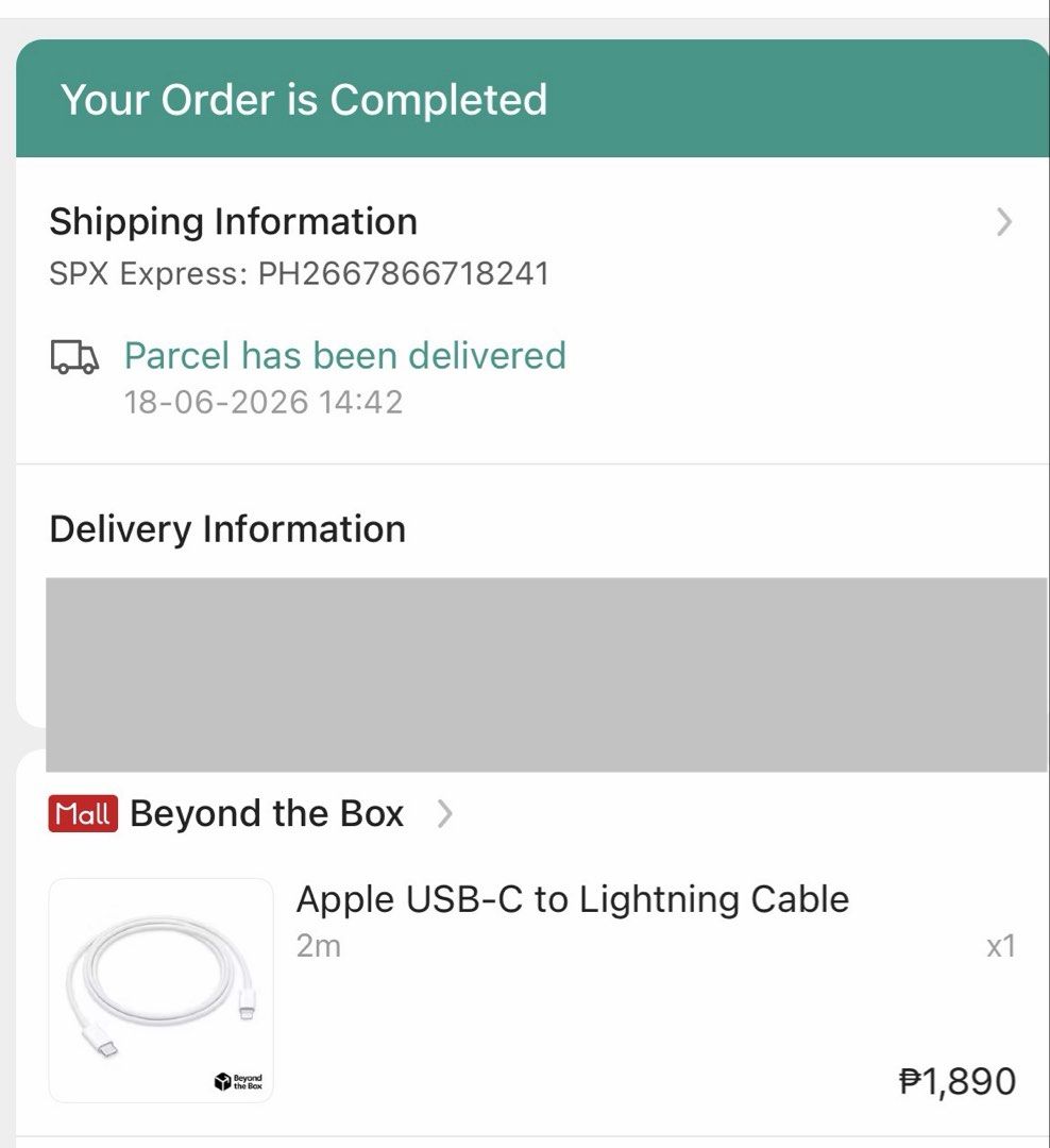 Apple Iphone USB-C to lightning cable 2 meters (Category: Chargers & Cables) located in Binan City. Submitted by alreadyloved.p (Listing ID 1467150999, Image 3). Description: - Brand: Apple - Type: USB-C to Lightning Cable - Length: 2 meters (extra long for convenience) - Color: White - Condition: Good as new, well-maintained - Perfect for fast charging and syncing compatible iPhone and iPad models.