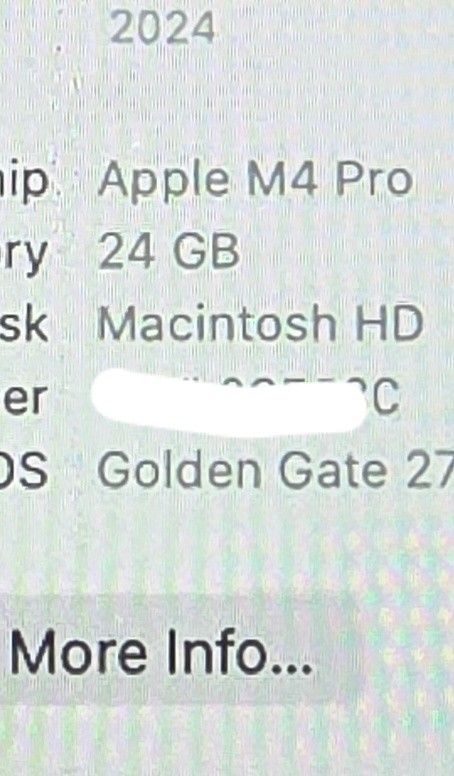 Apple Mac mini M4 Pro 24GB (Category: Desktops) located in Cavite. Submitted by aaron112 (Listing ID 1466997651, Image 3). Description: Mac Mini M4 Pro * 24gb Ram * 512gb Storage * 12-core cpu / 16-core gpu * Original price around 90k * With receipt * Bought at power mac * Under warranty * Complete accessories * No issue Swap to no issue 16gb mac + cash RFS: Need funds Price 80,000 📍Imus cavite area or Mall of asia.