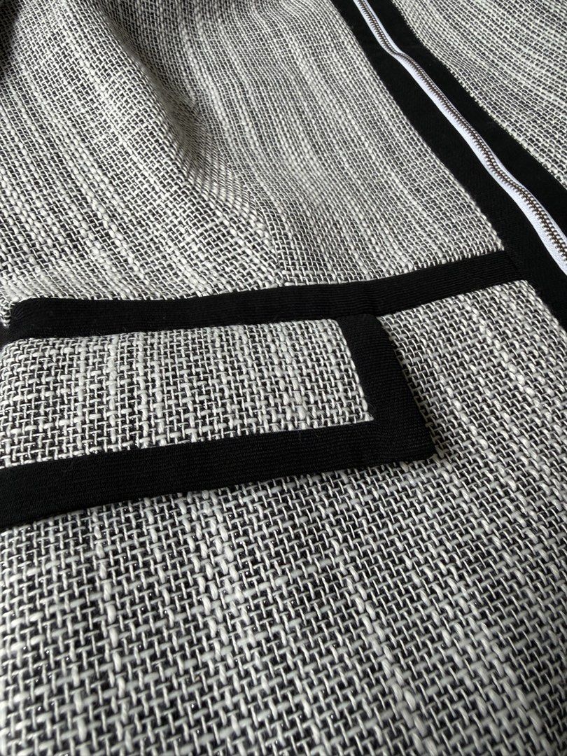 Appleseed's Black and White Tweed Zip Jacket Size 8 (Category: Coats, Jackets and Outerwear) located in Naga. Submitted by futurenostalgia (Listing ID 1467028630, Image 3). Description: Appleseed’s Black and White Tweed Jacket * Brand: Appleseed’s * Color: Black and White * Style: Cropped Tweed Jacket * Closure: Full-Zip * Length: 22 inches * Width: 17 inches * Size on Tag: 8 Classic design with black trim and silver zipper. Perfect for formal oc