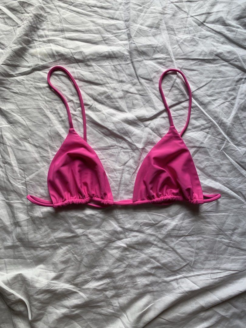 A*S Triangle Hot Pink Bikini Top (Category: Bikinis & Swimsuits) located in Taguig. Submitted by prelovedbynette (Listing ID 1466998414, Image 2). Description: Made in Bali, Indonesia Size L (36-38 bust) Not adjustable (fixed strap/band) .