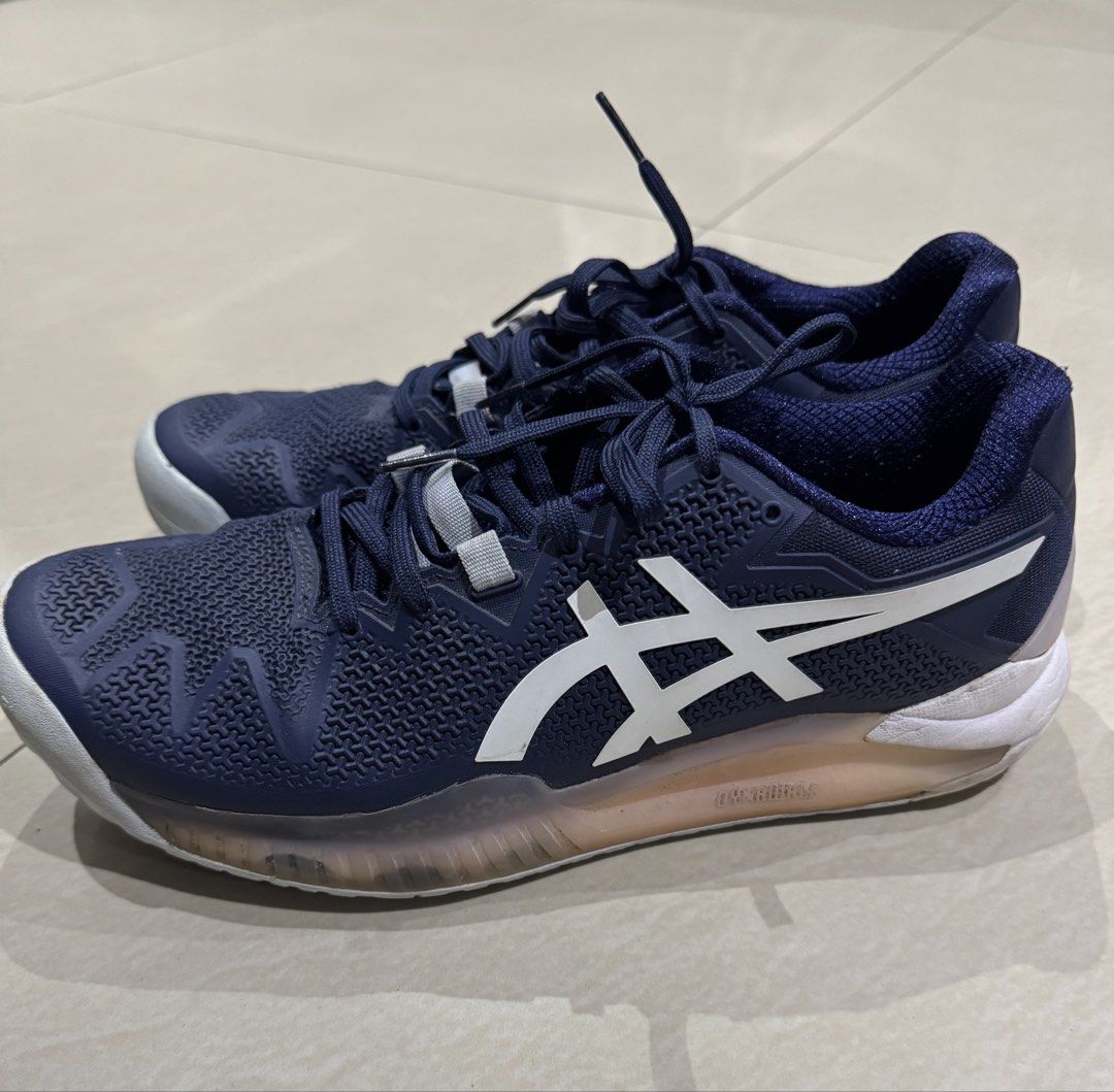 Asics Gel-Resolution 8 Shoes (Category: Sneakers) located in Quezon City. Submitted by glittersells (Listing ID 1467142577, Image 2). Description: - Model: Asics Gel-Resolution 8 Tennis Shoes - Colorway: Peacoat/White - Size: EURO 42 / US 10 / UK 8 - Bought from Amazon.