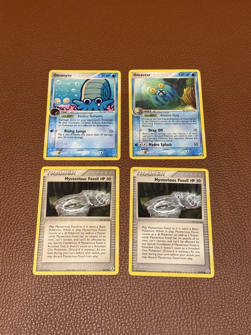 Assorted characters 60/92, 23/92, 79/92 (Category: Raw Singles) located in Quezon City. Submitted by curtstore (Listing ID 1467137381, Image 1). Description: 2006 Omanyte Evolution Card Lot DM.
