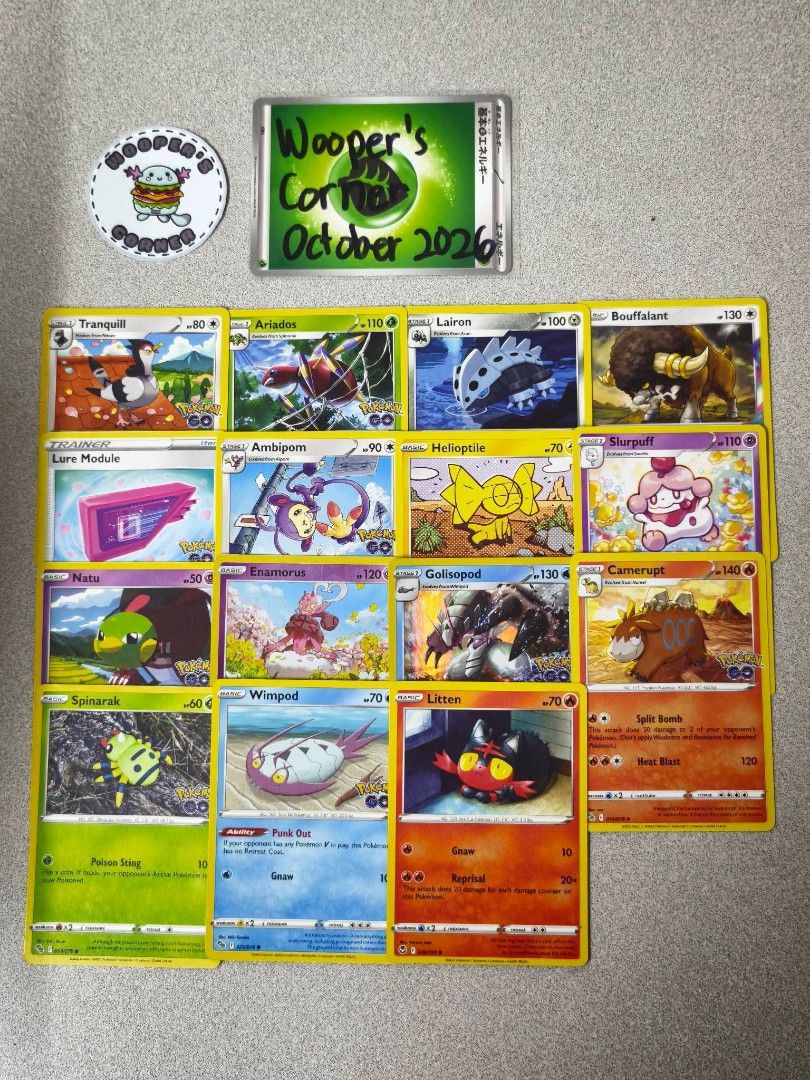 Assorted characters (Category: Raw Singles) located in Cavite. Submitted by wooperscorner (Listing ID 1467119730, Image 2). Description: Cutemons Sale Yellow Border Cards - 25 English Cards - 20 Japanese Cards - 15.