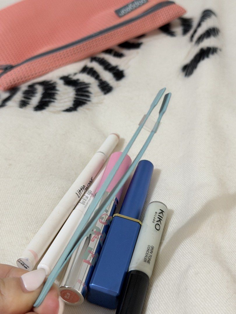 Assorted Makeup Brushes, Pencils, Mascara and Concealer Bundle (Category: Makeup) located in Taguig. Submitted by mengxir20193848 (Listing ID 1467096310, Image 3). Description: - Makeup declutter bundle for sale - Items included: Wooden handle foundation brush, Too Cool For School Frottage Pencil, Kiko Milano skin tone concealer, Cappuvini brown mascara, extra eye pencils, brushes, and tweezers - Condition: Some used slightly, others look barely 