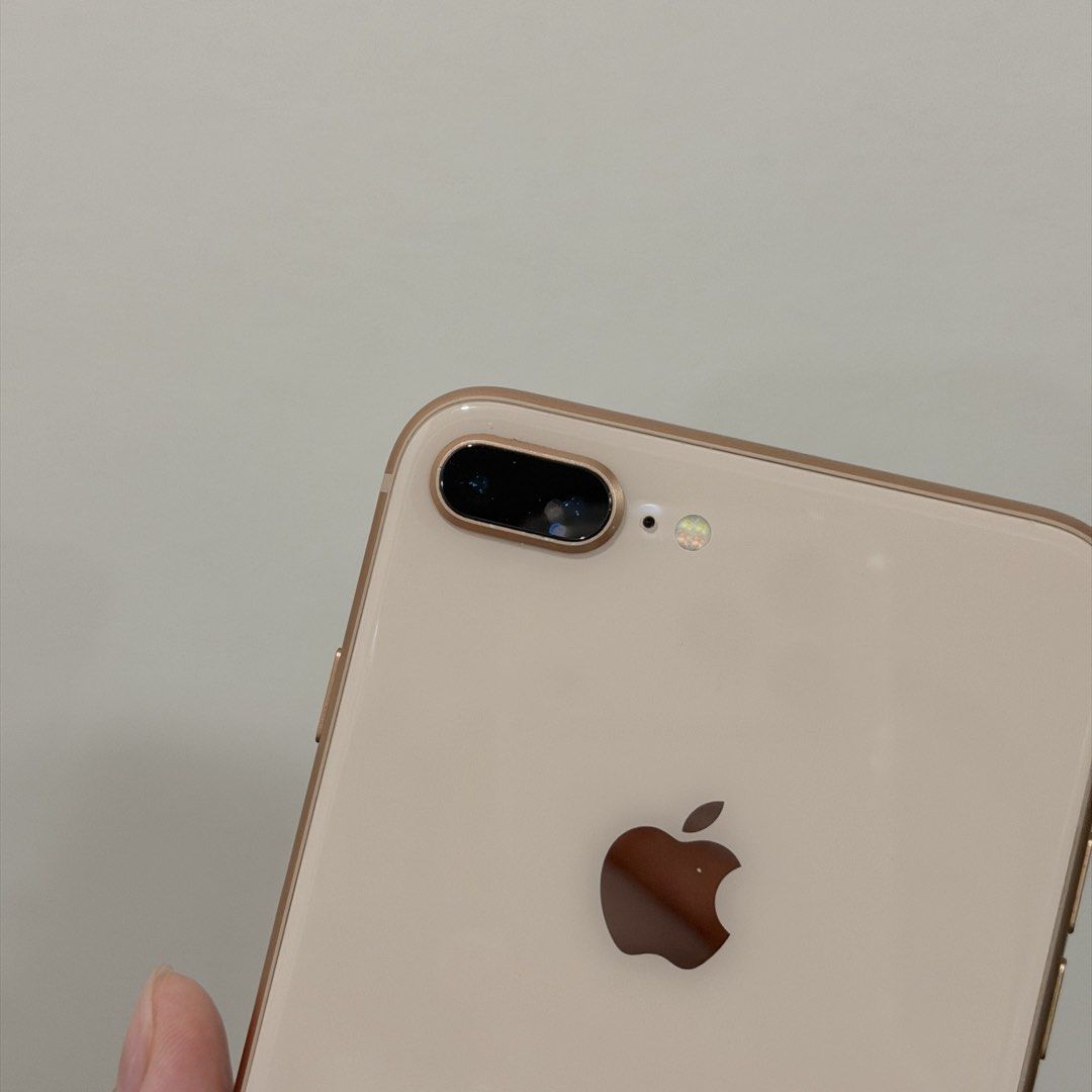 [Authentic] Apple iPhone 8 Plus 64GB Gold Used Touch ID Working Battery Service (Category: iPhone 8 Series) located in Quezon City. Submitted by brandedusagoodies (Listing ID 1467072296, Image 2). Description: Used Apple iPhone 8 Plus, 64GB, in a gold finish. It has a 5.5-inch Retina display, a dual rear camera with flash, and a glass back that supports wireless charging. Touch ID on the home button is working. A screen protector is already on th