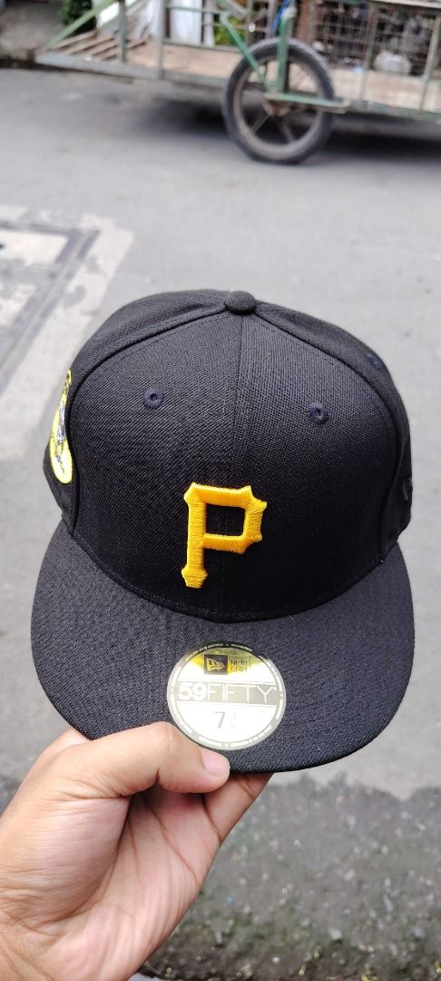 Authentic New Era Pittsburgh Pirates 59FIFTY Fitted Hat (Category: Caps & Hats) located in Paranaque City. Submitted by easymommygo (Listing ID 1466979021, Image 2). Description: - Brand: New Era 59FIFTY - Team: Pittsburgh Pirates - Color: Black with classic green undervisor - Size: 7 3/8 (brand new with tag) - Details: Yellow embroidered 'P' logo and special All-Star Game Pittsburgh patch - Condition: Brand new, crisp shape, includes original br