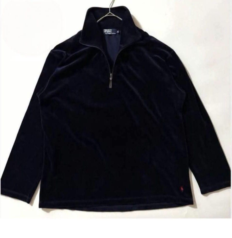 AUTHENTIC Red Pony 90s Polo Ralph Lauren Velour Half-Zip Pullover Navy (Category: Luxury Apparel) located in Manila. Submitted by bvnnie (Listing ID 1467092914, Image 3). Description: AUTHENTIC Red Pony 90s Polo Ralph Lauren Velour Half-Zip Pullover Navy Actual size using inches Waistline Width 22 Lenght 28 Excellent Condition SIZE LARGE No issue Message if you have any other question about sizing. We do shipping nation wide I'm also open for vid