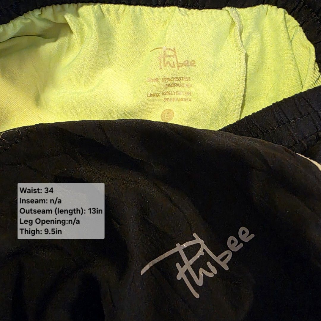 [Authentic] Thibee Ladies 2-in-1 Double Layer Running Shorts (Size L) (Category: Activewear) located in Cainta. Submitted by yugenken (Listing ID 1467077385, Image 3). Description: DECLUTTERING! [personal use] Price: ₱ 250 (Fixed) Condition: 9/10 (Excellent pre-loved condition, stretch elasticity is perfectly intact, no loose seams) Size Profile: Size Large (L) • Waist: 34 inches • Outseam (Length): 13 inches • Thigh: 9.5 inches Product Details: 