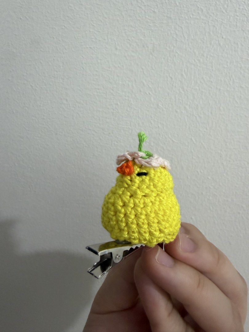 Baby Duck Crochet Clip (Category: Handmade Craft) located in Manila. Submitted by moonstruckedcrochet.co (Listing ID 1467108281, Image 3). Description: Baby Duck Crochet Hair Clip - Handmade - Made with Cotton Yarn 5 ply - Attached to a duckbill clip - 50 pesos per piece.
