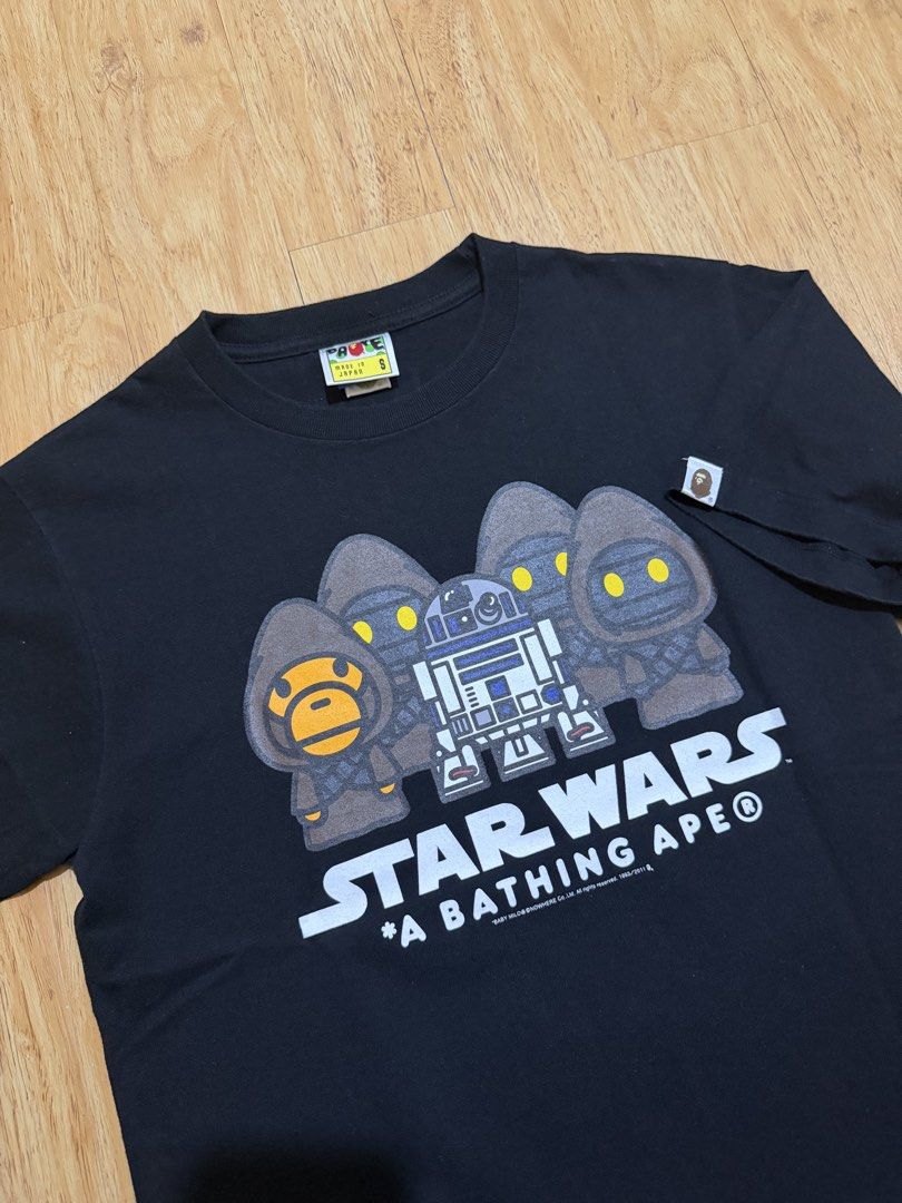 BAPE Star Wars Tee (Category: Tshirts & Polo Shirts ) located in Danao, Cebu. Submitted by yunoball (Listing ID 1467081623, Image 2). Description: Size S on tag 18x25 Condition: excellent Issues: none Guaranteed authentic.