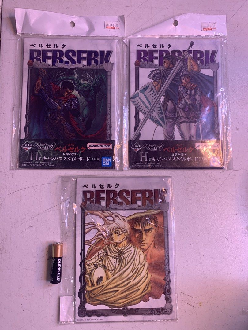 Berserk Canvas Art - Sealed - 3pcs (Category: Character Goods) located in Carmona. Submitted by bihira (Listing ID 1467035480, Image 1). Description: Berserk Canvas Art - Sealed - 3pcs - WYSIWYG - Set of 3 - Sealed in packaging.