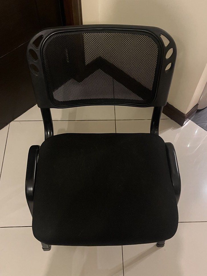 Black Mesh Office Chair / Study Chair (Category: Office Furniture & Fixtures) located in Taguig. Submitted by buymythingsty (Listing ID 1467130593, Image 2). Description: Height 31” Length 21” Decluttering .