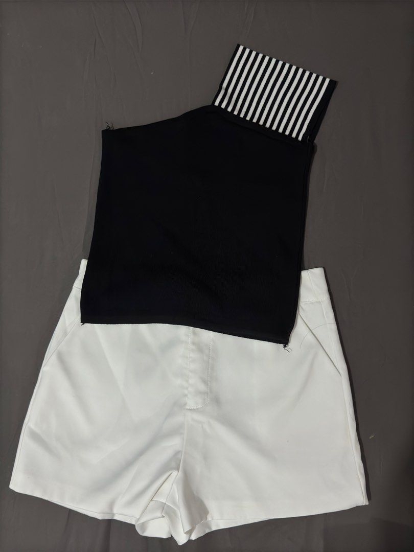 Black One-Shoulder Top (Category: Sets or Coordinates) located in Manila. Submitted by cleverturtle.1ace8b (Listing ID 1467085524, Image 1). Description: - Top features a trendy striped strap detail - Shorts come with a clean design and functional side pockets - Perfect for casual outings and warm weather - Versatile pieces that are easy to mix and match with your wardrobe - Condition: Brand new / Excellent (Ready to ship!).