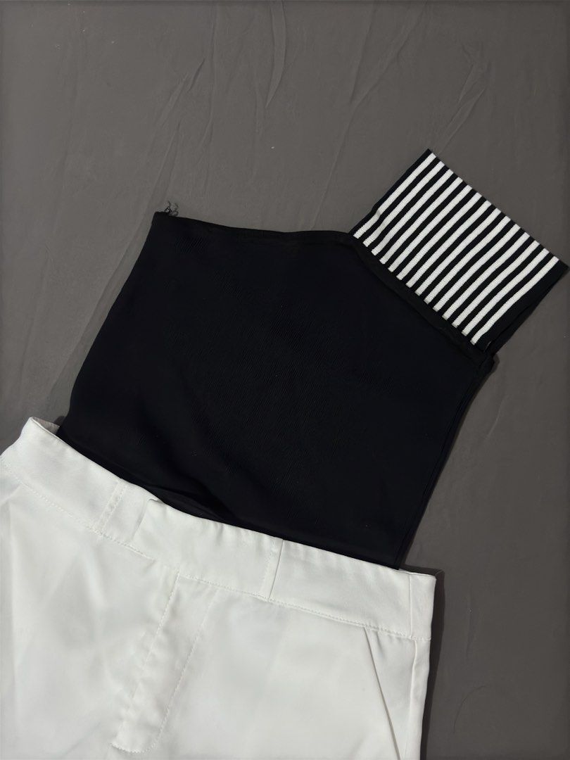 Black One-Shoulder Top (Category: Sets or Coordinates) located in Manila. Submitted by cleverturtle.1ace8b (Listing ID 1467085524, Image 2). Description: - Top features a trendy striped strap detail - Shorts come with a clean design and functional side pockets - Perfect for casual outings and warm weather - Versatile pieces that are easy to mix and match with your wardrobe - Condition: Brand new / Excellent (Ready to ship!).