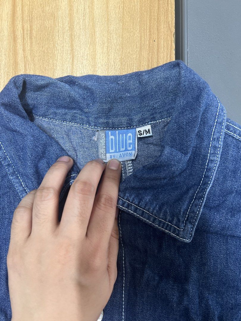Blue by Avon Denim Jacket S/M (Category: Coats, Jackets and Outerwear) located in Bulacan. Submitted by Domozz (Listing ID 1467029813, Image 3). Description: Length 22 Width 19 Small .