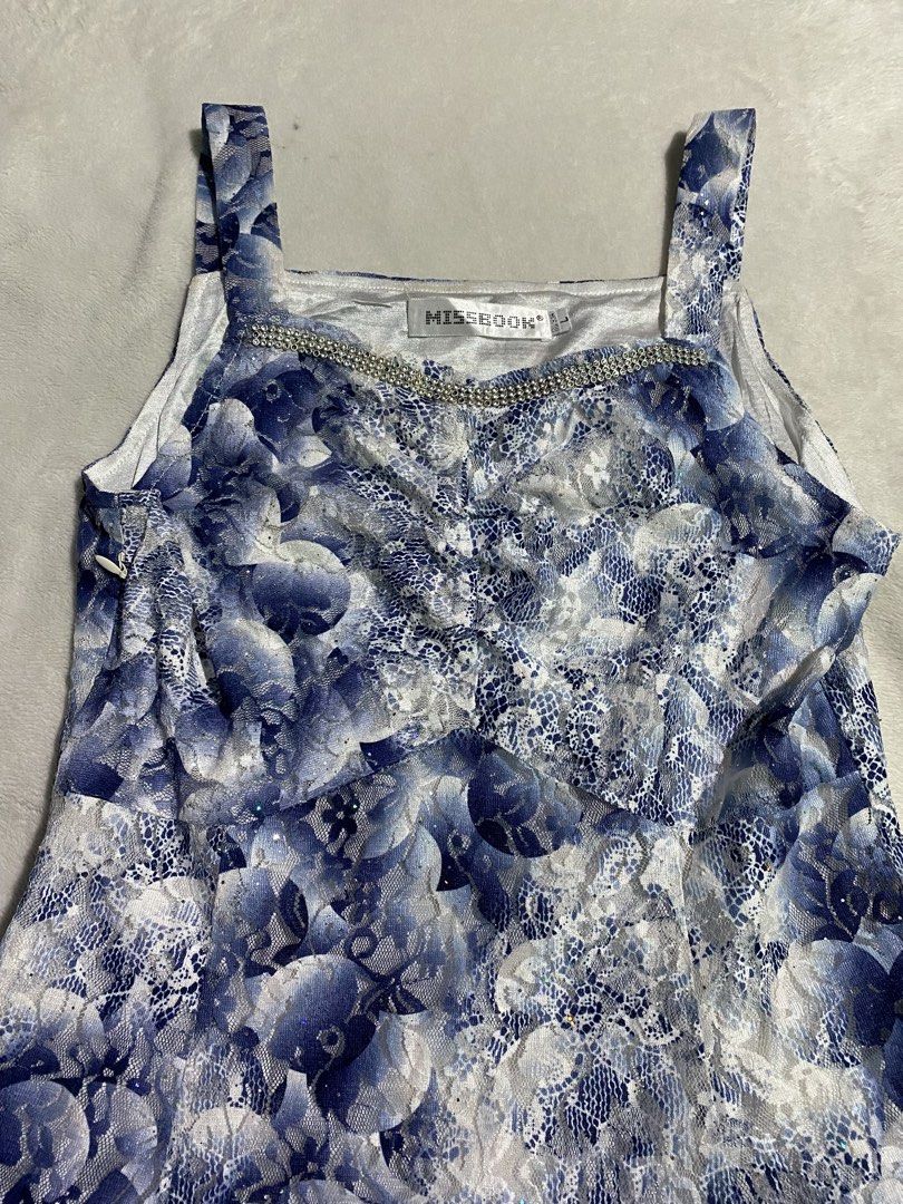 blue floral puffy dress (Category: Dresses) located in Balanga. Submitted by cheolchansol (Listing ID 1467124892, Image 3). Description: mop: gcash mod: direct jnt large on tag but i think small to medium siya kasya.