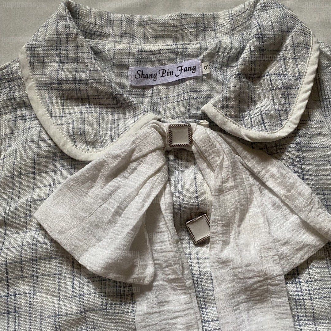 Blue Plaid Collared Button-up White Bubble Sleeve Bow Blouse (Category: Blouses) located in Subic. Submitted by hapurupuppu (Listing ID 1467025265, Image 2). Description: 🛒ITEM DETAILS • xs to small • functional buttons and pockets ❗️IMPORTANT REMINDERS • first to pay gets the item. no cod/cop. • seller will not be liable for any issues once item is shipped. • buyer pays for the shipping fee. • all items are available as long as it is posted. • 