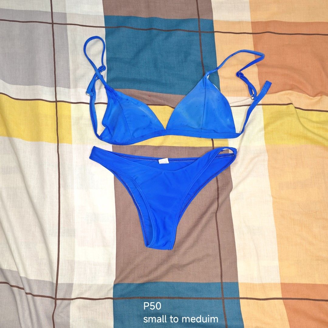 Blue Two-Piece Bikini Swimwear Small to Medium (Category: Bikinis & Swimsuits) located in Manila. Submitted by emailmeonj79332 (Listing ID 1467155078, Image 1). Description: - Color: Vibrant blue - Style: Two-piece swimsuit with adjustable triangle top and matching cheeky bottoms - Fit: Comfortably fits small to medium frames - Perfect for: Beach trips and pool days - Condition: Brand new / Excellent quality.