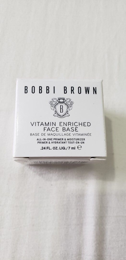 Bobbi Brown Vitamin Enriched Face Base 7ml (Category: Makeup) located in Makati City. Submitted by doughrise28 (Listing ID 1467063397, Image 1). Description: - Brand: Bobbi Brown - Product: Vitamin Enriched Face Base - Size: 7ml travel size pot with matching white box - Condition: Brand new, unused, still in original box - Details: All-in-one primer and moisturizer, ideal for testing the formula before buying full size.