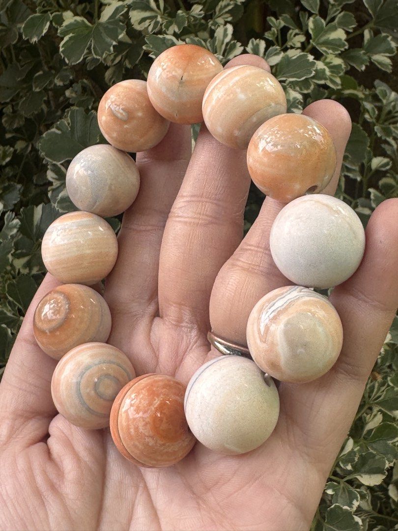 MEDICINE AGATE 🍇 B2_JC048 (Category: Precious Stones) located in Bulacan. Submitted by selling_low_by_bella_ben (Listing ID 1467013788, Image 3). Description: MEDICINE AGATE 🍇 B2_JC048 🏷️ 1180 20+ mm bead size 17.5 cm wrist .