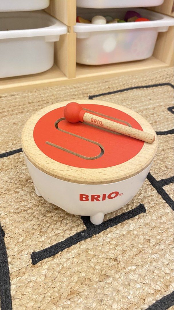 BRIO Wooden Toddler Drum with Mallet (Category: Educational & Learning Toys) located in Manila. Submitted by pinklilo (Listing ID 1467128285, Image 1). Description: .