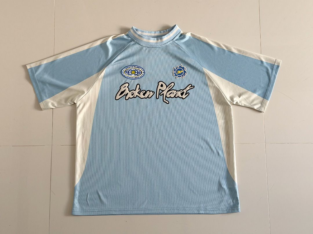 Broken Planet Football Jersey Light Blue (Category: Activewear) located in San Fernando. Submitted by fynder (Listing ID 1466990417, Image 3). Description: Broken Planet Football Jersey Light Blue Complete tags and packaging Available Sizes : S - XL 💬 DM for more Photos or Size Chart 📦 Fast processing (Air cargo freight) 💬 More drops daily on IG: @fynder1 🔒 Buyer protection through Carousell — shop with confidence .