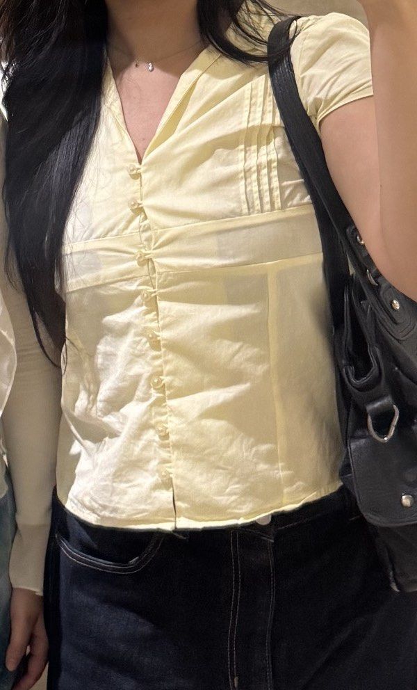 butter yellow button up top (Category: Blouses) located in Taguig. Submitted by wishforyourdream (Listing ID 1466986812, Image 1). Description: from wear.threek on orange up but they’re sold out now! (indo brand).