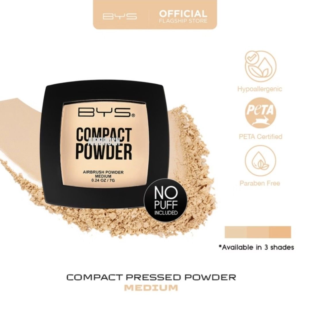 BYS COMPACT AIRBRUSH POWDER IN THE SHADE MEDIUM (Category: Makeup) located in Bulacan. Submitted by cheskaab (Listing ID 1467077772, Image 2). Description: wrong shade nabili ng partner ko.