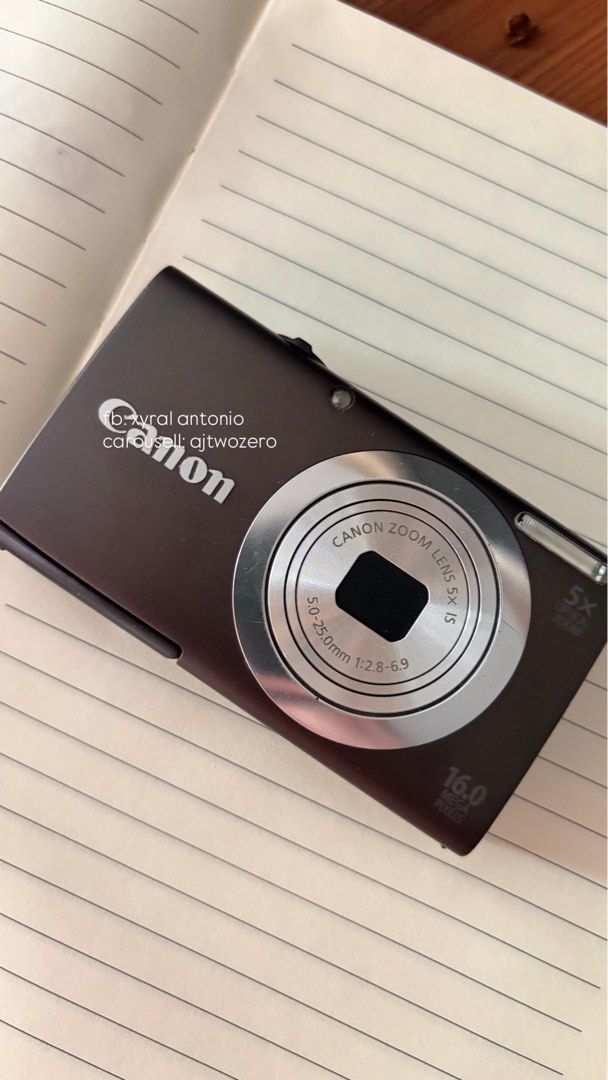 Canon Digicam (Category: Cameras) located in Bulacan. Submitted by ajtwozero (Listing ID 1467152340, Image 1). Description: - Model: Canon PowerShot A2400 IS (Black) - Resolution: 16.0 Megapixels with 5x optical zoom lens - Condition: Tested and operational, powers on and LCD screen works cleanly Honest Issue: slight lcd burn, not noticable .