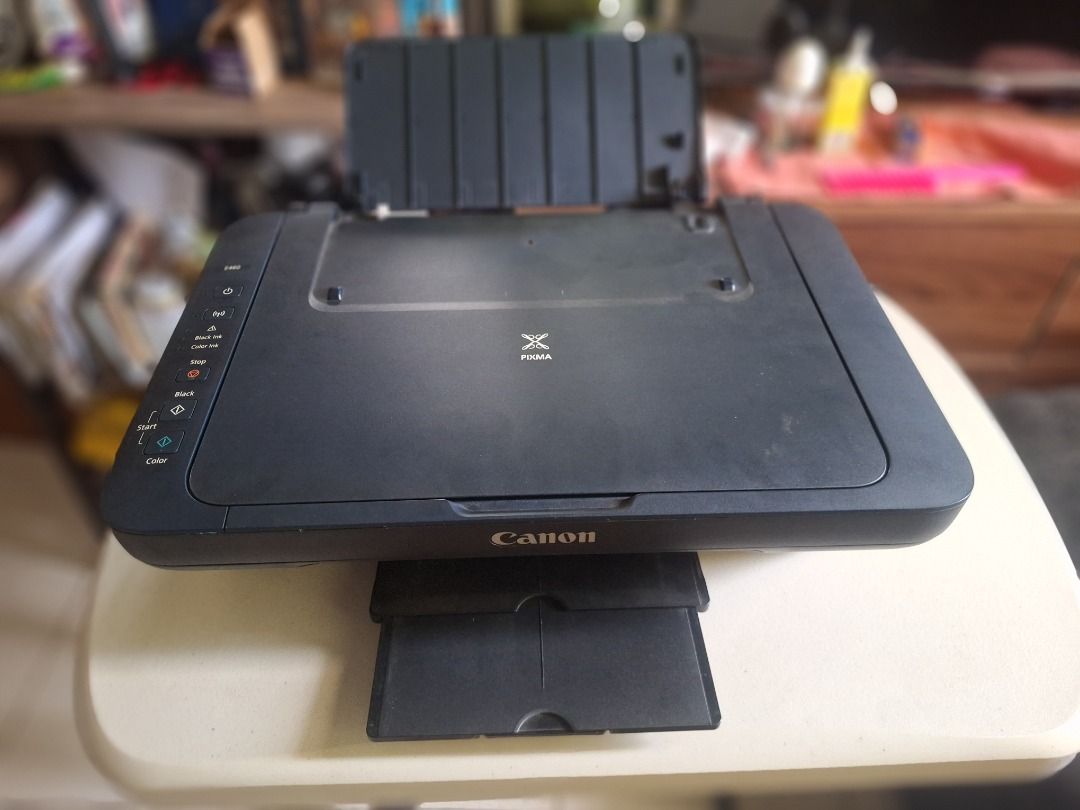Canon E460 PIXMA All-in-One Inkjet Printer (Category: Printers, Scanners & Copiers) located in Quezon City. Submitted by janee5667 (Listing ID 1467012359, Image 2). Description: Canon E460 - Condition: Fully working, powers on fine, can print wireless mode, and prints documents normally - Reason for selling: Causes noise when printing but not causing any defect on the printing process MOP: Gcash or Bank Transfer MOD: Depending on the buyer .