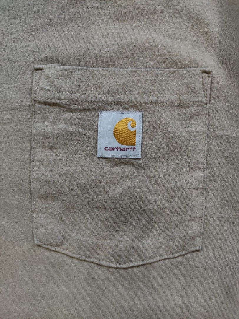 Carhartt K87 DES Pocket Tee (Category: Tshirts & Polo Shirts ) located in Calamba. Submitted by alorbis96758 (Listing ID 1467079545, Image 3). Description: Chest Width : 21.5" Length : 29.5" Best Fit : Medium Color Rate : 9 Flaws : Minor Bleach Stain.