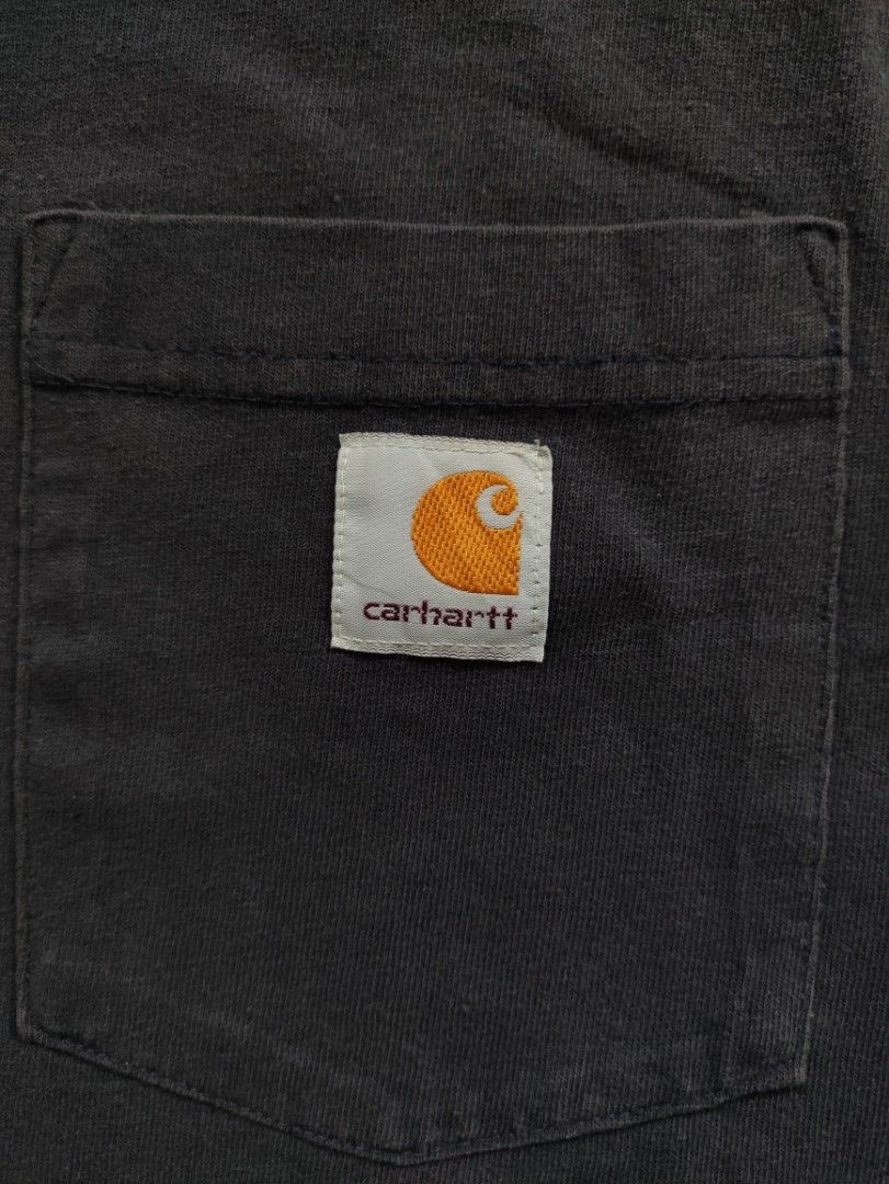 Carhartt K87 NVY Pocket Tee (Category: Tshirts & Polo Shirts ) located in Calamba. Submitted by alorbis96758 (Listing ID 1467082259, Image 3). Description: Chest Width : 25" Length : 31" Best Fit : XL ~ 2XL Color Rate : 9 Flaws : Nail Holes, Minor Sunfade on Neckline.