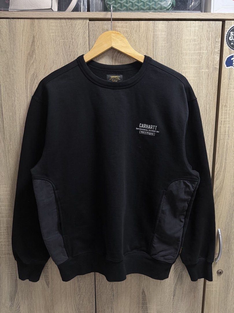 Carhartt Kane Sweatshirt (Category: Coats, Jackets and Outerwear) located in Cavite. Submitted by PRIVATE.Selection (Listing ID 1467060610, Image 1). Description: Carhartt Kane Sweatshirt Size M fit to L W- 22 L- 27 Good as New .
