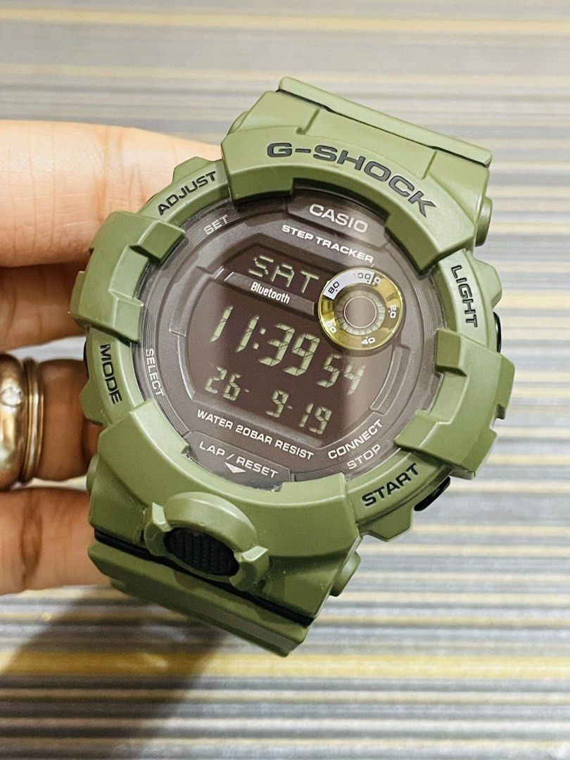 Casio G-Shock GBD-800 Olive Green (Category: Men's Watches) located in Paranaque City. Submitted by robertsoon.08 (Listing ID 1467033471, Image 3). Description: G-Shock G-Squad GBD800 48mm case size Good running condition Preloved used watch Authentic/Original Watch only!! with provided box ordinary.