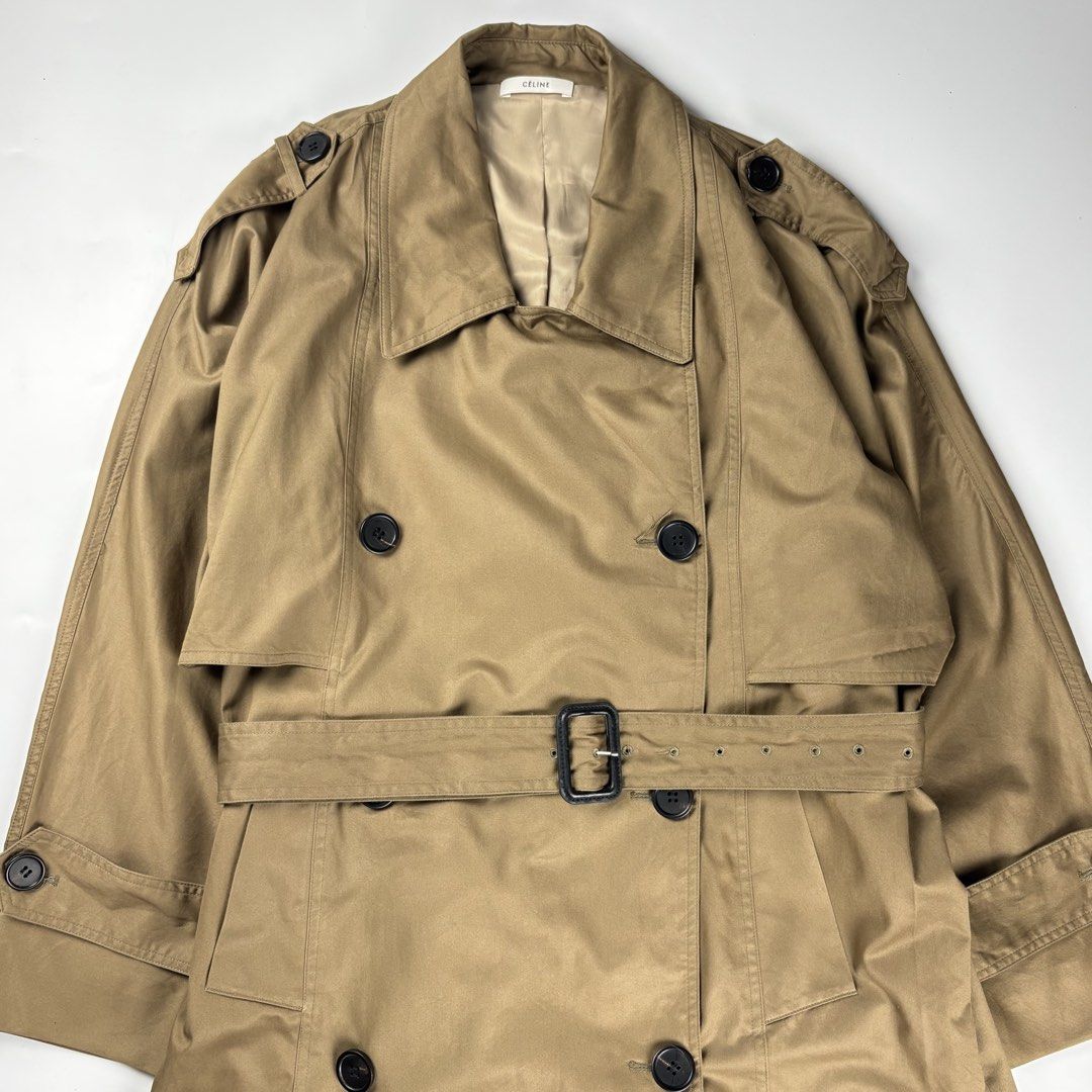 Celine - Phoebe Philo - Trench Coat (Category: Luxury Apparel) located in Bacolod City. Submitted by cast.archives (Listing ID 1467123189, Image 2). Description: Celine - Phoebe Philo - Trench Coat Size: Medium to Large Condition: Very good Flaw: Crack in 1 botton and need wash Prada Dior Bottega Ysl Celine Fendi Chanel Loro Row Brunello.