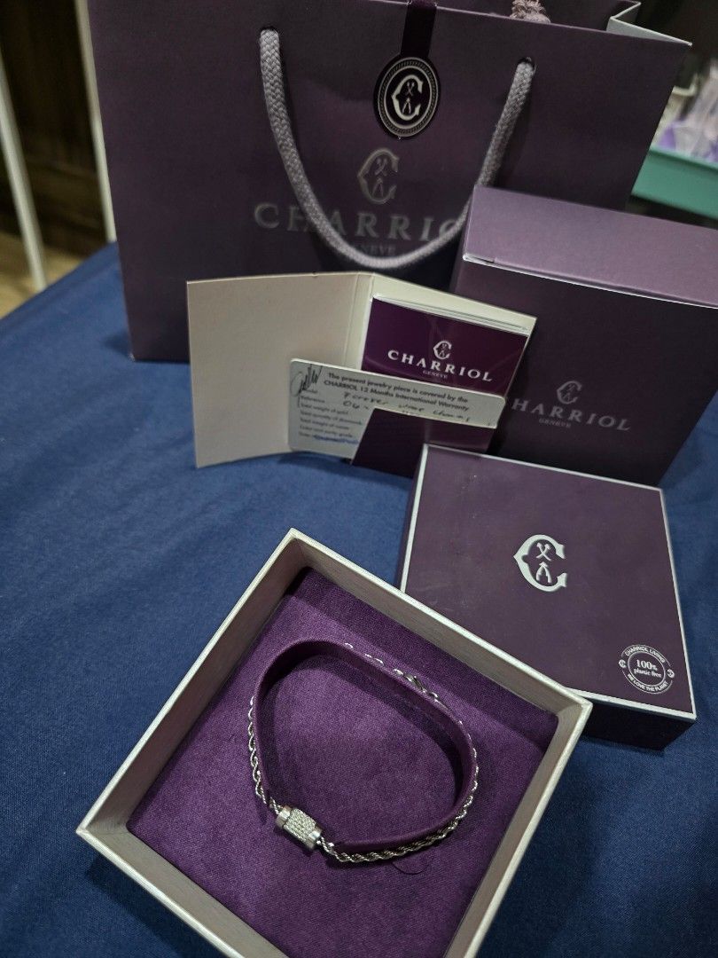 Charriol Forever Waves (Category: Bracelets) located in Paranaque City. Submitted by mackyq (Listing ID 1467001789, Image 1). Description: Preloved Charriol Forever Waves Charms Rarely used, in really good condition Purchased last June 2024, complete with boxes, papers and paper bag Bought for PHP 8,000+ at Podium Charriol Price is still negotiable .