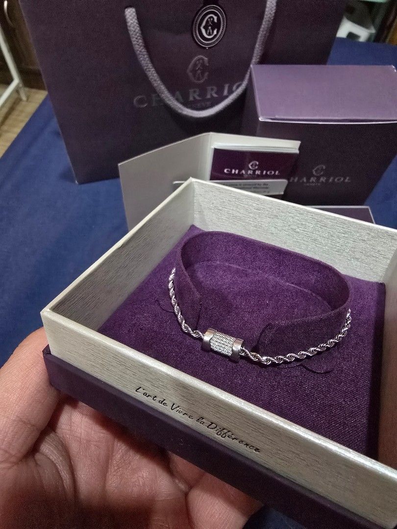 Charriol Forever Waves (Category: Bracelets) located in Paranaque City. Submitted by mackyq (Listing ID 1467001789, Image 2). Description: Preloved Charriol Forever Waves Charms Rarely used, in really good condition Purchased last June 2024, complete with boxes, papers and paper bag Bought for PHP 8,000+ at Podium Charriol Price is still negotiable .