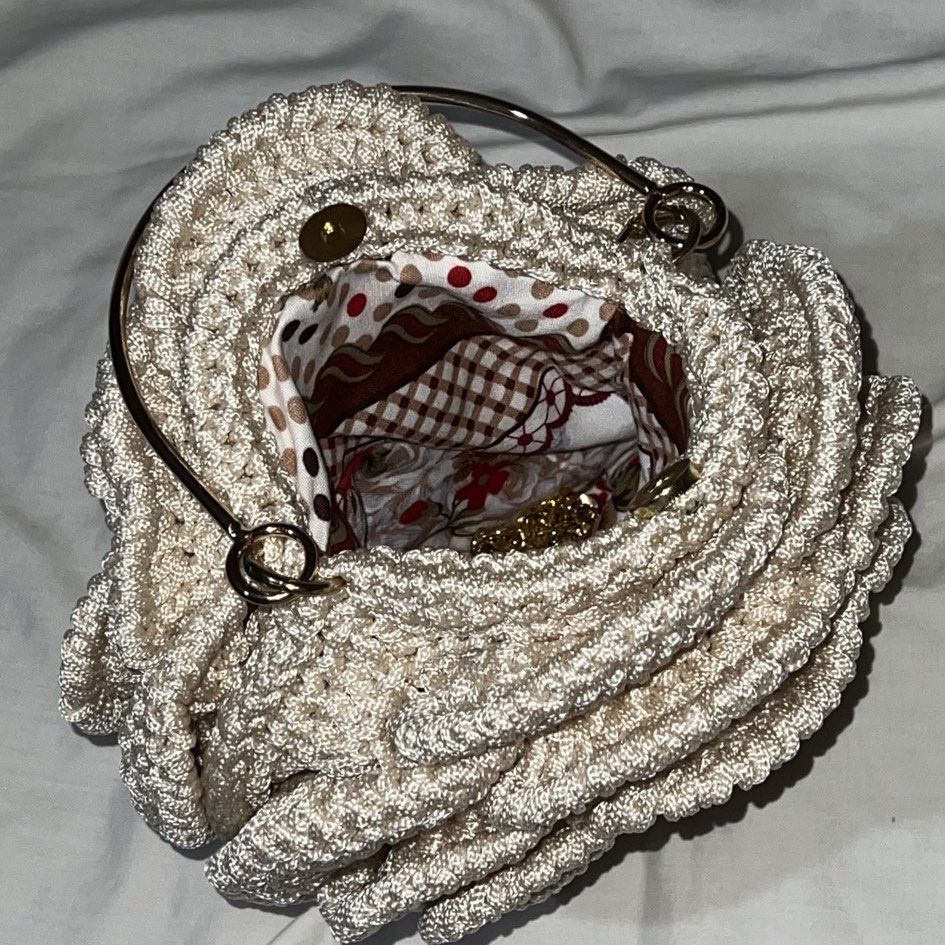 Chrocheted Two-way bag (Category: Cross-body Bags) located in Rizal. Submitted by lovedbylance (Listing ID 1467057884, Image 3). Description: Can be worn as a crossbody or hold it as a handbag using the included strap. It’s never been used and was just kept in storage. A super cute statement piece!.