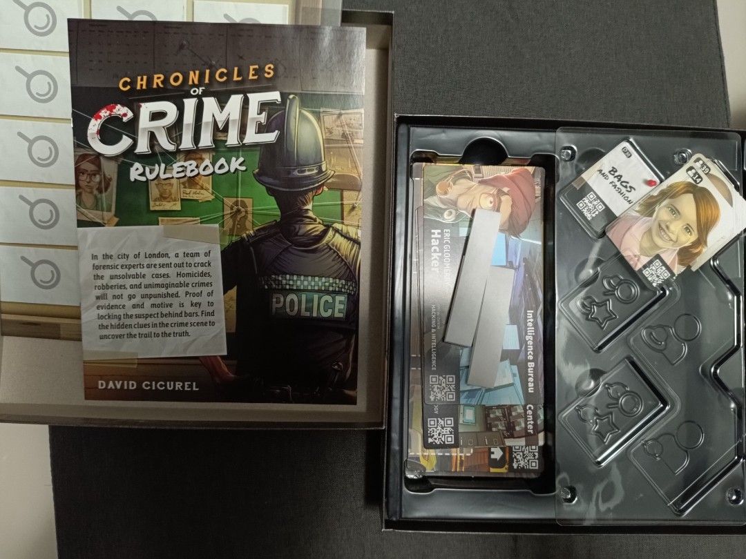 Chronicles of Crime (Category: Board Games & Puzzles) located in Makati City. Submitted by liamjakobb87103 (Listing ID 1467100562, Image 3). Description: Complete Inserts I can send more photos upon request Shipping only Lalamove, Grab.