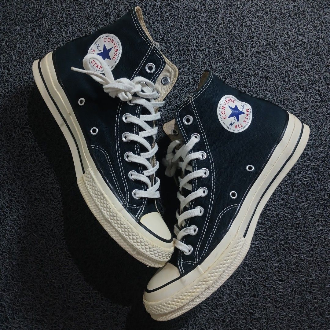 Converse Chuck 70 High Top Black (Category: Sneakers) located in Cagayan de Oro. Submitted by sapatos_series (Listing ID 1467153045, Image 3). Description: C0NVĒRSĒ CHŪCK TAYL0R 🔥 US8.5 EUR41.5 26.5CM 1299 +SF.