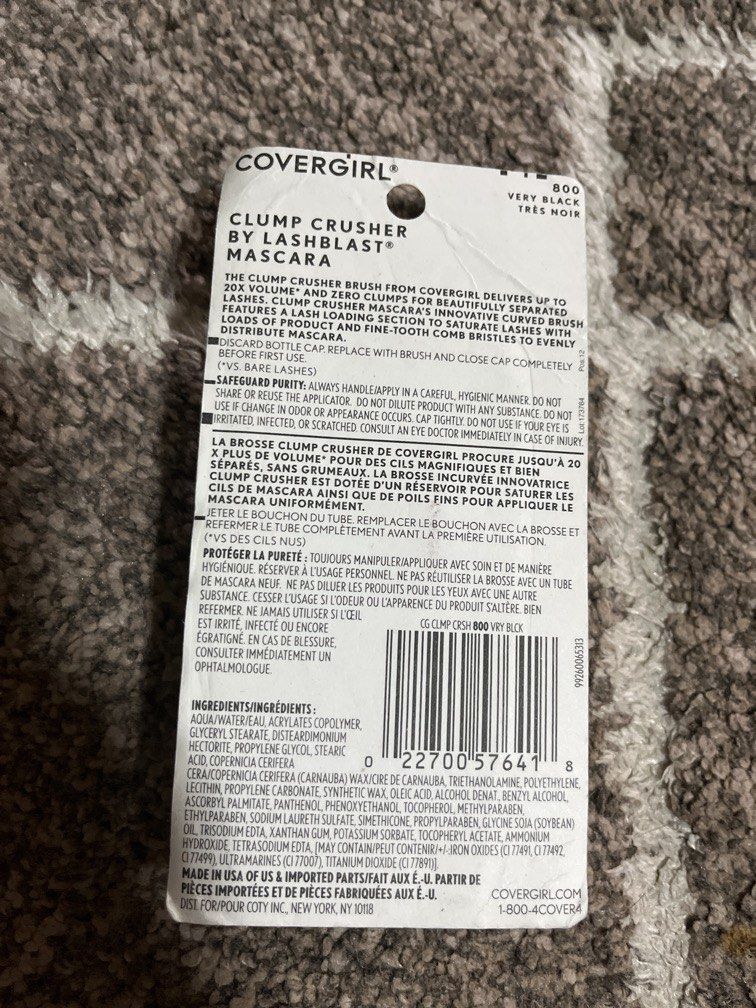 Covergirl mascara from U.S (Category: Makeup) located in Manila. Submitted by ty_imported_goods (Listing ID 1466984748, Image 2). Description: Original from U.S.