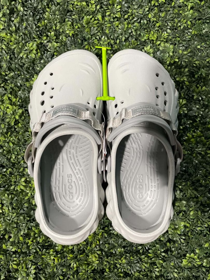 Crocs eco clog size 6 men (Category: Slippers and slides) located in Cainta. Submitted by patrickwilsonstore (Listing ID 1467130371, Image 3). Description: - Item: White Crocs Echo Clogs (Standard Design) - Condition: Brand new, never worn, still sealed in original plastic packaging - Features: Ventilation holes and adjustable heel strap for comfort - Inclusions: Comes with original green Crocs branded paper bag - Availability: Freshly sourced pa