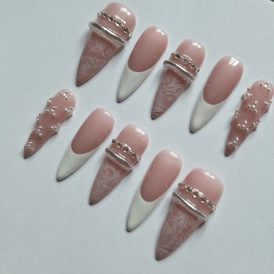 Custom press on nails (Category: Hands & Nails) located in Quezon City. Submitted by luxetips_pressph (Listing ID 1466976100, Image 3). Description: Custom Press On Nails for 250-350php Any shape and length message to order and for inquiries Inclusions: 📌 Nail Prep Kit (Alcohol Pads, Cuticle Pusher, Nail File) 📌 Jelly Glue 📌 Care Card 📌 Press On Nails.