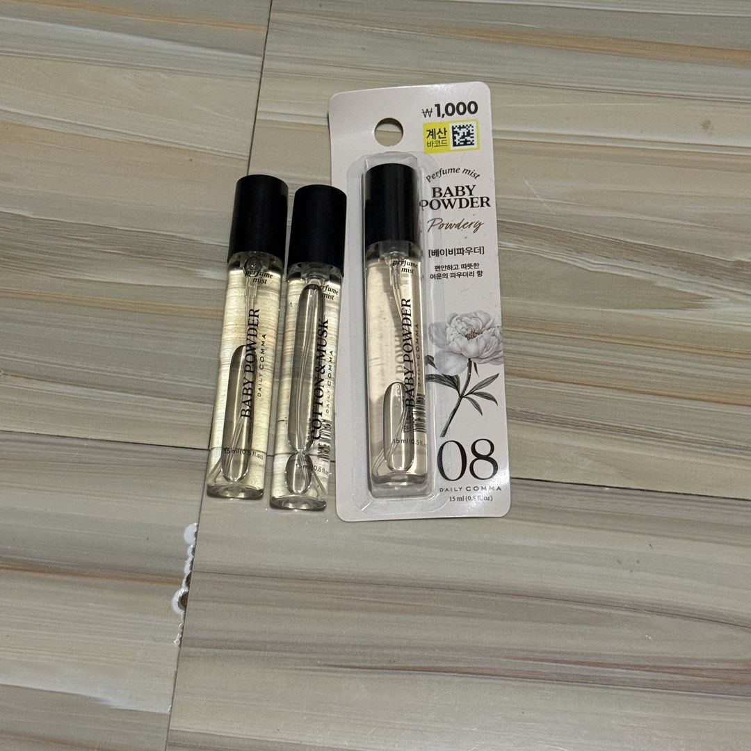 Daily Comma Perfume Mist Set 15ml (Category: Fragrance & Deodorants) located in Mabalacat. Submitted by ilovegyu (Listing ID 1467165913, Image 2). Description: - take all for 220.